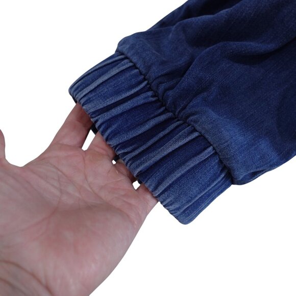 LN Side Stitch Tencera Jogger Pants 2X Blue Med Wash Denim Tapered Drawstring - Picture 4 of 7